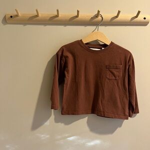 ZARA | Maroon Kids Long Sleeve Tee | 18-24Mo